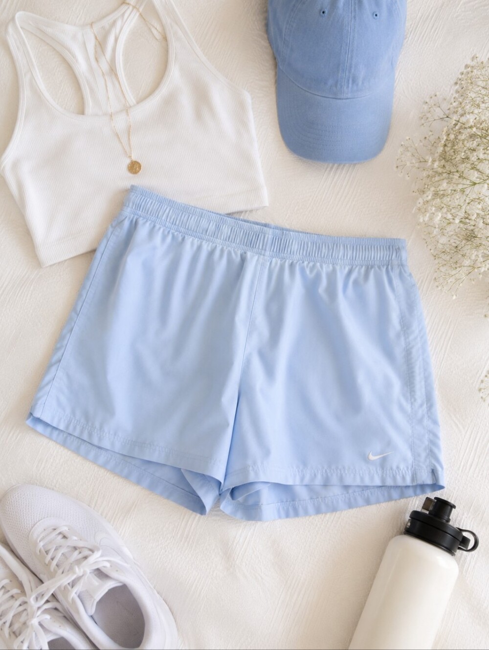 Nike Women's Sky Blue Athletic Shorts Size L 12-14